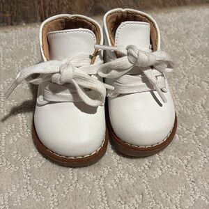 Josmo White and Brown Baby Walker Shoes